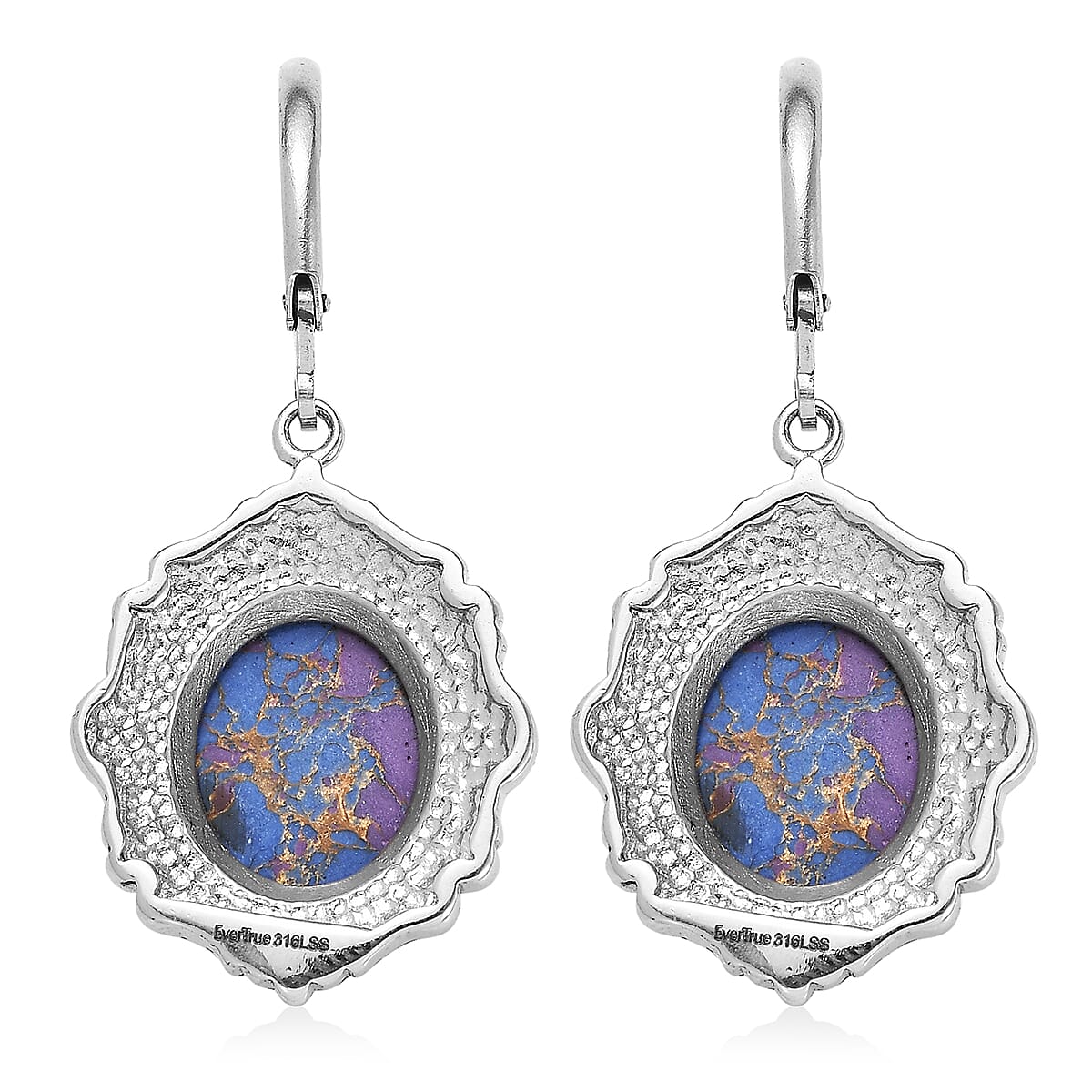 EverTrue Mojave Purple Turquoise 8.15 ctw Earrings in Stainless Steel image number 5