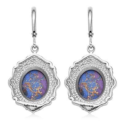 EverTrue Mojave Purple Turquoise 8.15 ctw Earrings in Stainless Steel
