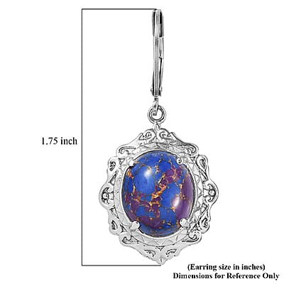 EverTrue Mojave Purple Turquoise 8.15 ctw Earrings in Stainless Steel