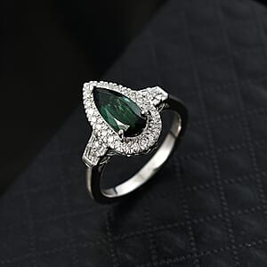 Doorbuster Certified & Appraised Rhapsody AAAA Pirineu Lagoon Tourmaline and E-F VS Diamond 1.45 ctw Ring in 950 Platinum (Size 10.0) 7 Grams