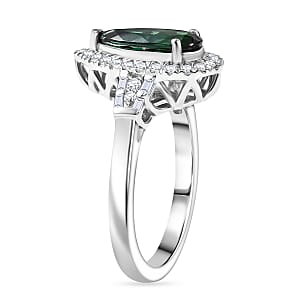 Doorbuster Certified & Appraised Rhapsody AAAA Pirineu Lagoon Tourmaline and E-F VS Diamond 1.45 ctw Ring in 950 Platinum (Size 10.0) 7 Grams