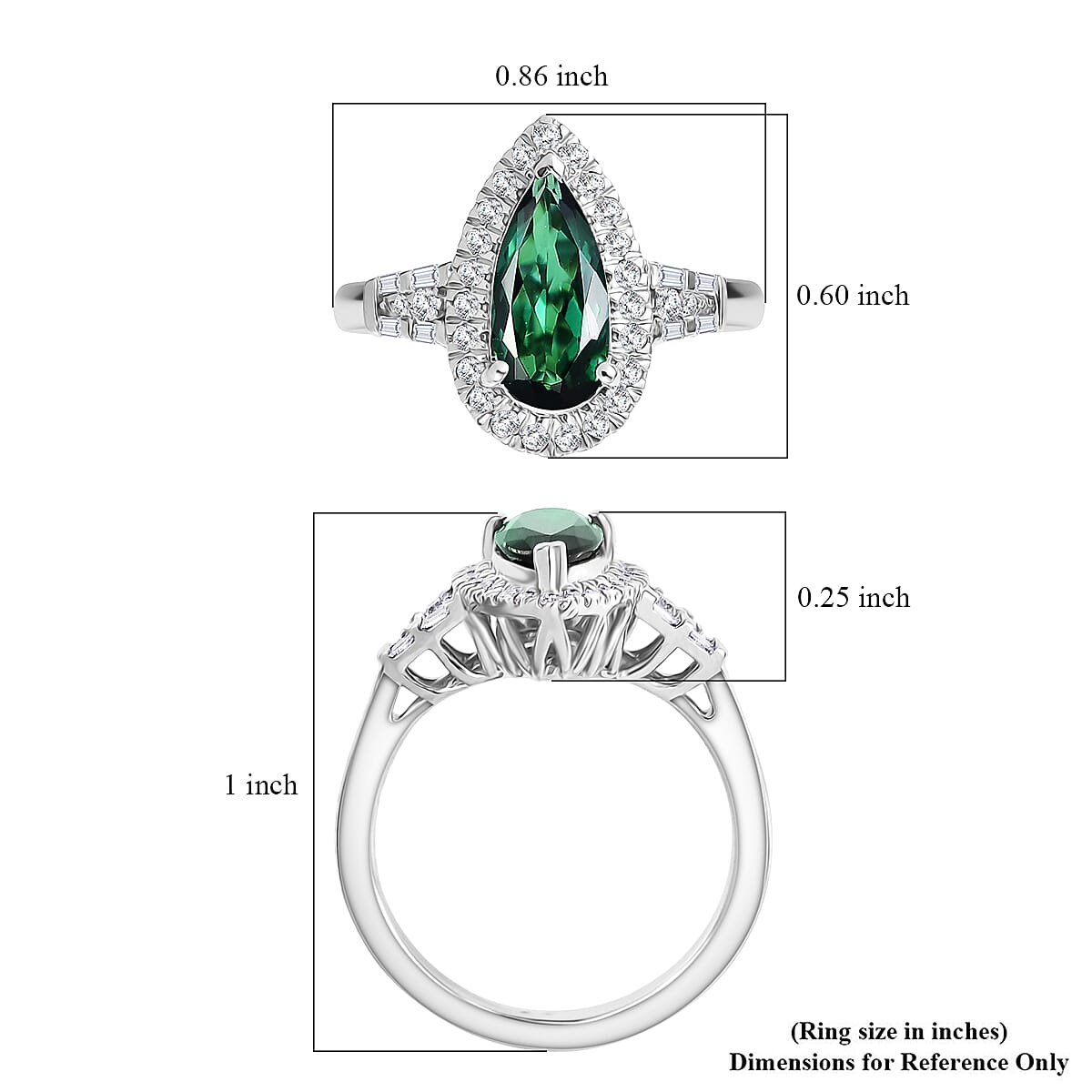 Doorbuster Certified & Appraised Rhapsody AAAA Pirineu Lagoon Tourmaline and E-F VS Diamond 1.45 ctw Ring in 950 Platinum (Size 10.0) 7 Grams image number 5