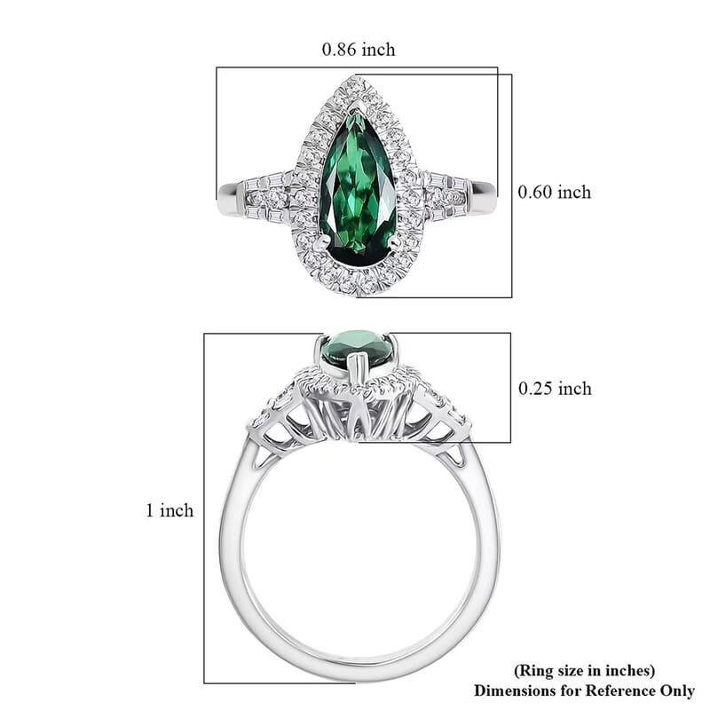 Certified & Appraised Rhapsody AAAA Pirineu Lagoon Tourmaline and E-F VS Diamond 1.45 ctw Ring in 950 Platinum (Size 10.0) 7 Grams