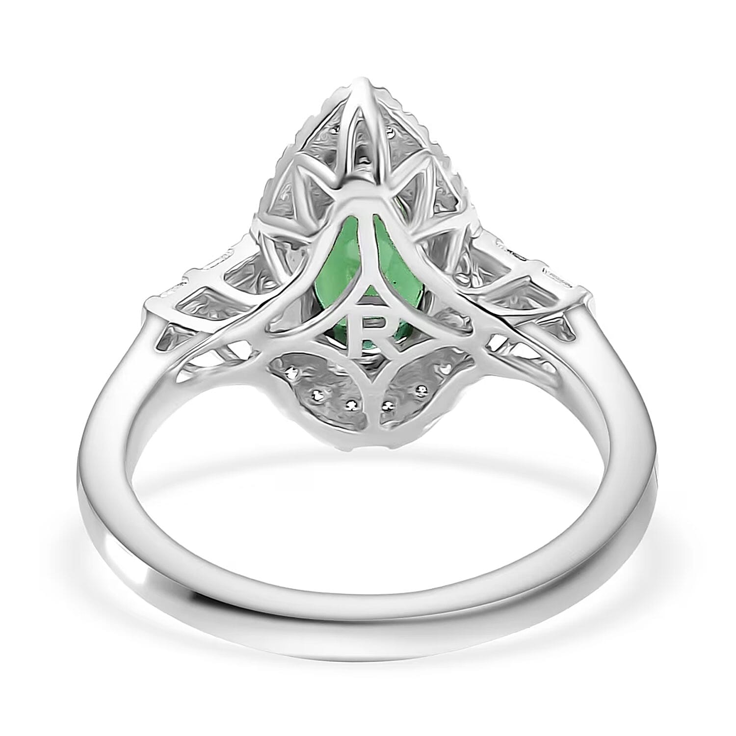 Certified & Appraised Rhapsody AAAA Pirineu Lagoon Tourmaline and E-F VS Diamond 1.45 ctw Ring in 950 Platinum (Size 10.0) 7 Grams