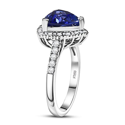 Certified & Appraised Rhapsody AAAA Tanzanite and E-F VS Diamond 3.54 ctw Ring in 950 Platinum (Size 10.0) 5.77 Grams
