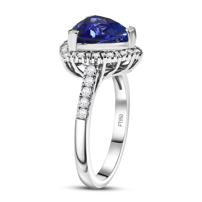 Certified & Appraised Rhapsody AAAA Tanzanite and E-F VS Diamond 3.54 ctw Ring in 950 Platinum (Size 10.0) 5.77 Grams