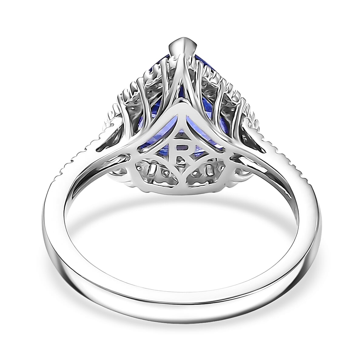 Doorbuster Certified & Appraised Rhapsody AAAA Tanzanite and E-F VS Diamond 3.54 ctw Ring in 950 Platinum (Size 6.0) 5.77 Grams image number 4