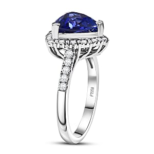  Certified & Appraised Rhapsody AAAA Tanzanite and E-F VS Diamond 3.54 ctw Ring in 950 Platinum (Size 7.0) 5.77 Grams