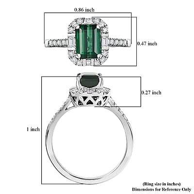 Rhapsody AAAA Santa Rosa Tourmaline, Diamond Ring in 950 Platinum 2.51 ctw (Size 10.0)