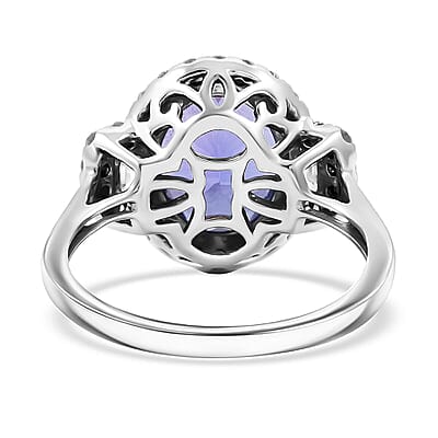 Modani AAA Tanzanite and VS2 Diamond 4.40 ctw Ring in 14K White Gold (Size 12.0)