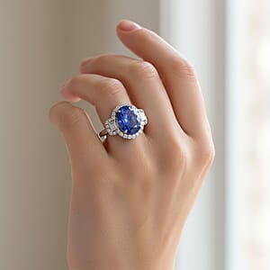  Modani AAA Tanzanite and VS2 Diamond 4.40 ctw Ring in 14K White Gold (Size 5.0)