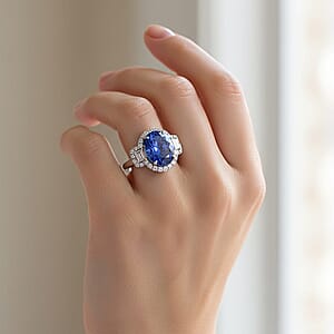  Modani AAA Tanzanite and VS2 Diamond 4.40 ctw Ring in 14K White Gold (Size 8.5)