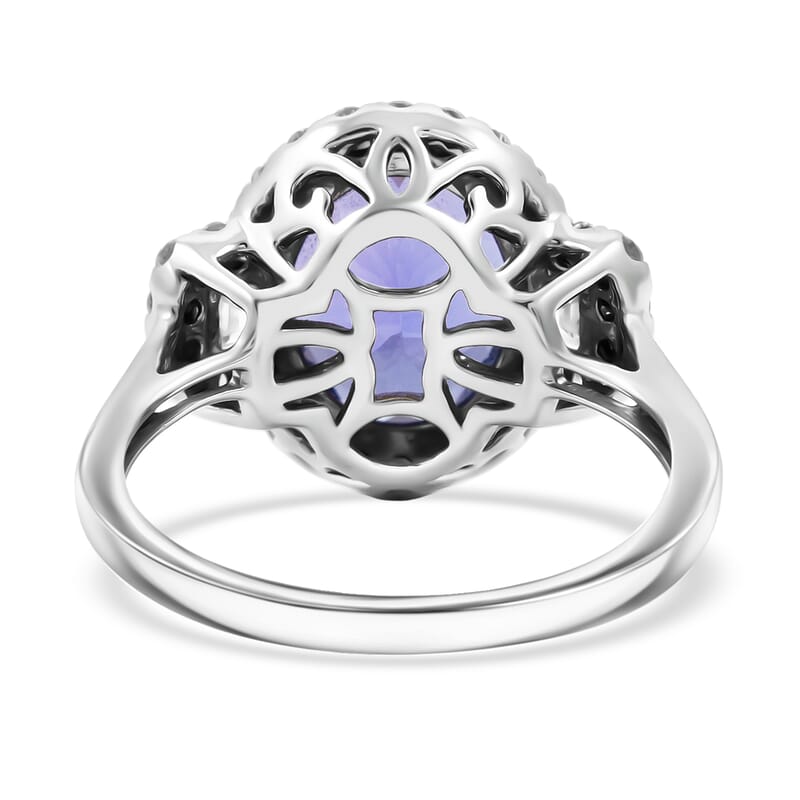 Modani AAA Tanzanite and VS2 Diamond 4.40 ctw Ring in 14K White Gold (Size 9.0)