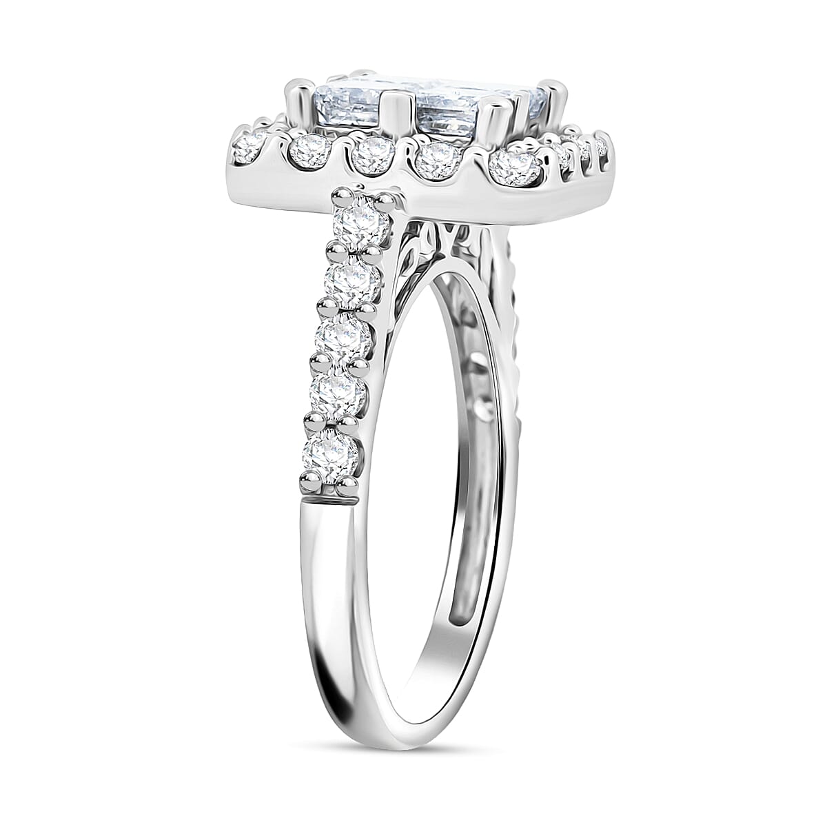 Diamond G SI 4.00 ctw Ring in 10K White Gold (Size 5.5) 4.80 Grams image number 3