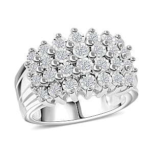 Diamond G SI 0.46 ctw Ring in Rhodium Over Sterling Silver (Size 7.0)