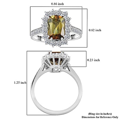 Certified and Appraised AAAA Jenipapo Andalusite, Lab Grown Diamond Ring in 10K White Gold 3.60 ctw (Size 5.0)