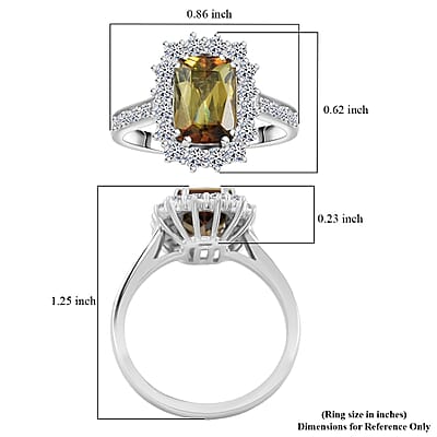 Certified & Appraised AAAA Jenipapo Andalusite, Lab Grown Diamond Ring in 10K White Gold 3.60 ctw (Size 6.0)