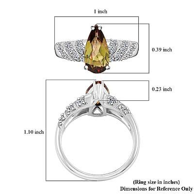 Certified & Appraised AAA Jenipapo Andalusite and Luxuriant Lab Grown Diamond VS 2.60 ctw Ring in 10K White Gold (Size 5.0)