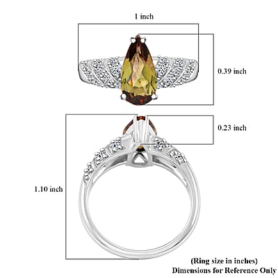 Certified & Appraised AAA Jenipapo Andalusite and Luxuriant Lab Grown Diamond VS 2.60 ctw Ring in 10K White Gold (Size 9.0)
