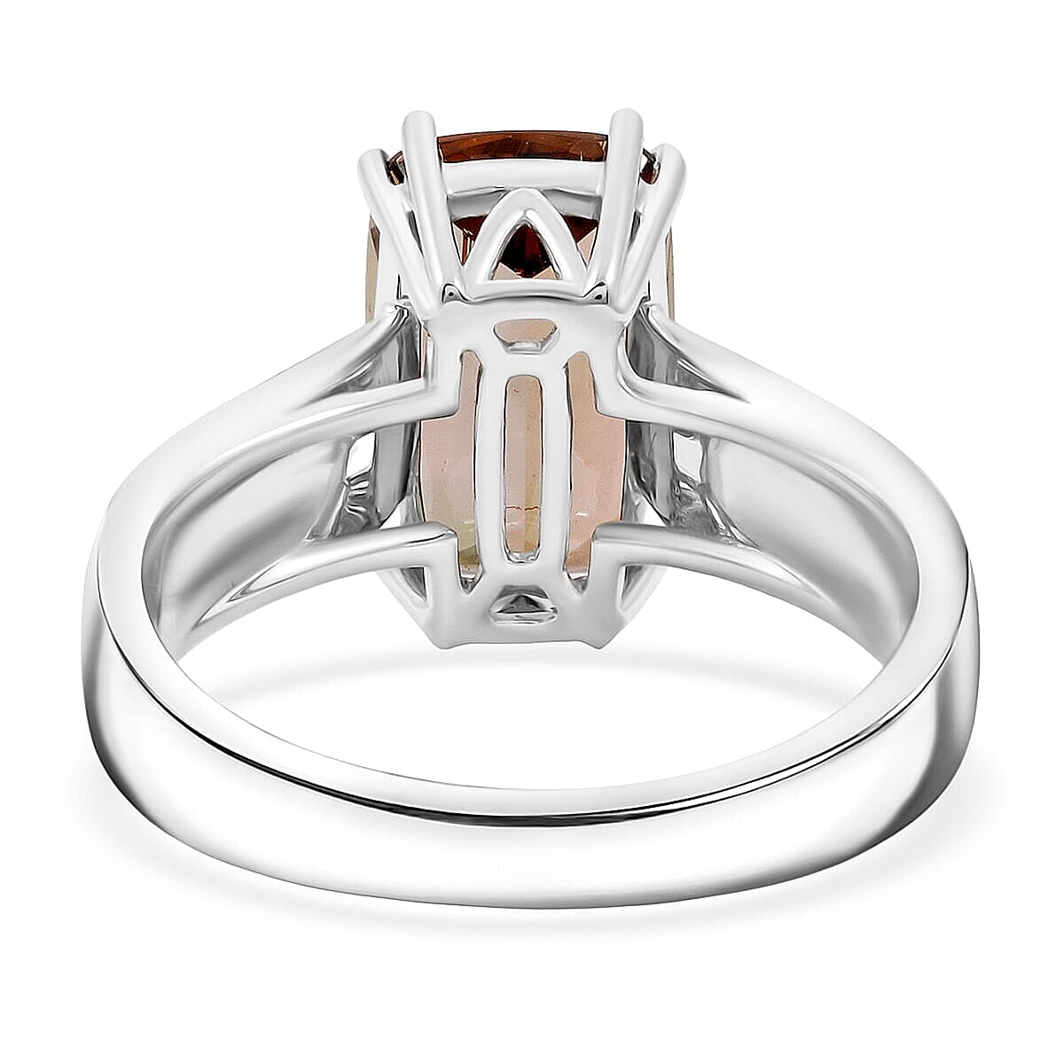 Certified & Appraised 10K White Gold AAAA Jenipapo Andalusite, Luxuriant Lab Grown Diamond (VS) Ring (Size 5.5) 4.05 ctw image number 4