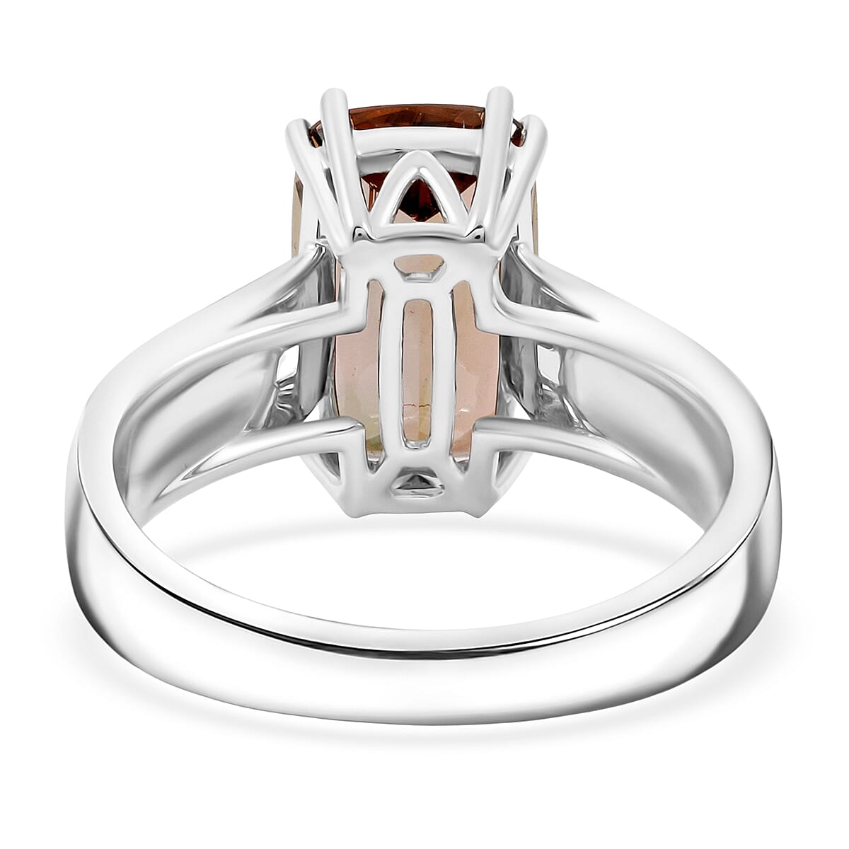 Certified & Appraised AAAA Jenipapo Andalusite and Luxuriant Lab Grown Diamond VS 4.05 ctw Ring in 10K White Gold (Size 6.0)  image number 4