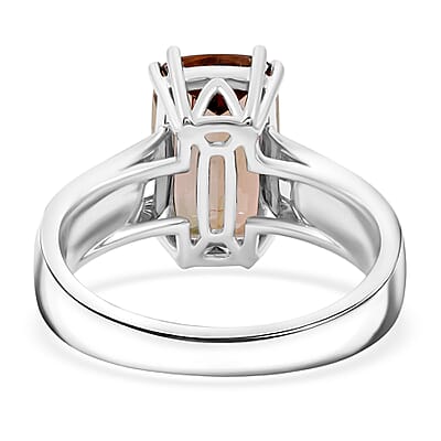 Certified & Appraised AAAA Jenipapo Andalusite and Luxuriant Lab Grown Diamond VS 4.05 ctw Ring in 10K White Gold (Size 7.0)
