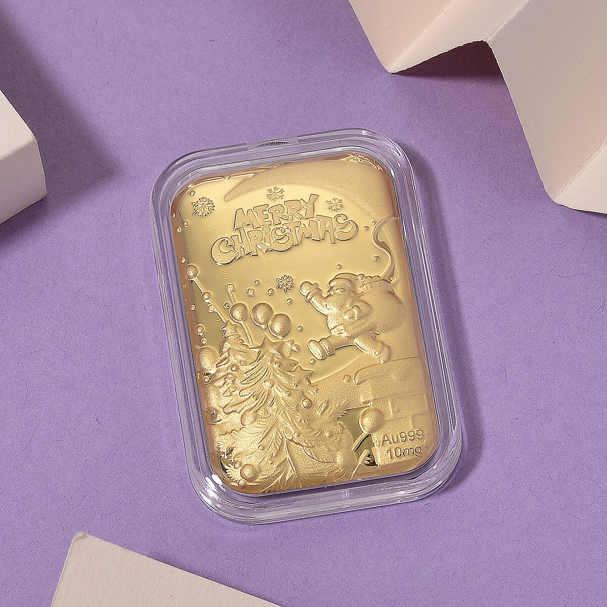 24K Golden Merry Christmas Emboss Sheet (31x45.5mm) 10mg image number 1