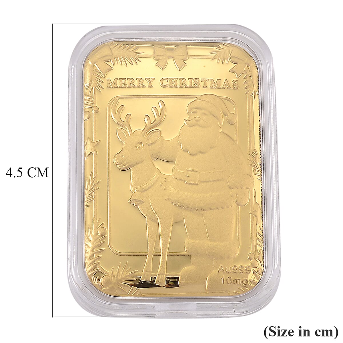 24K Golden Santa & Reindeer Christmas Celebration Emboss Sheet 10mg image number 4