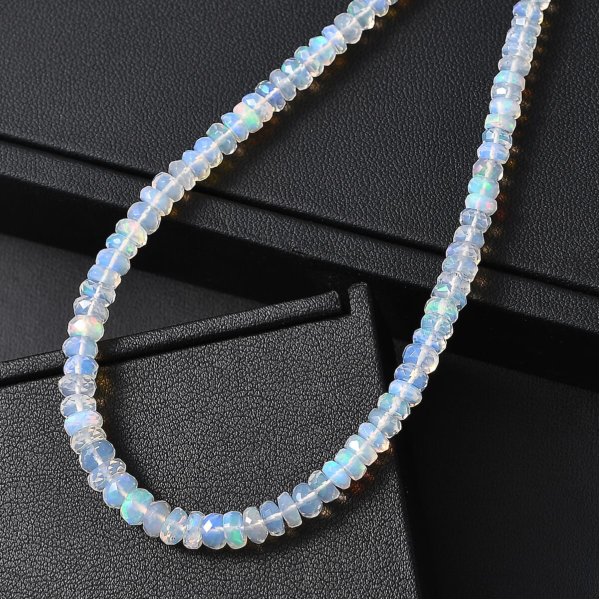 Doorbuster D'Joy Premium Ethiopian Welo Opal 50.00 ctw Beaded Graduated Necklace in 18K Vermeil Yellow Gold Over Sterling Silver 18-20 Inches image number 1