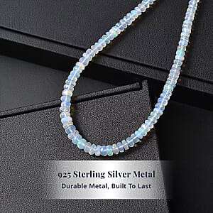 Doorbuster D'Joy Premium Ethiopian Welo Opal 50.00 ctw Beaded Graduated Necklace in 18K Vermeil Yellow Gold Over Sterling Silver 18-20 Inches