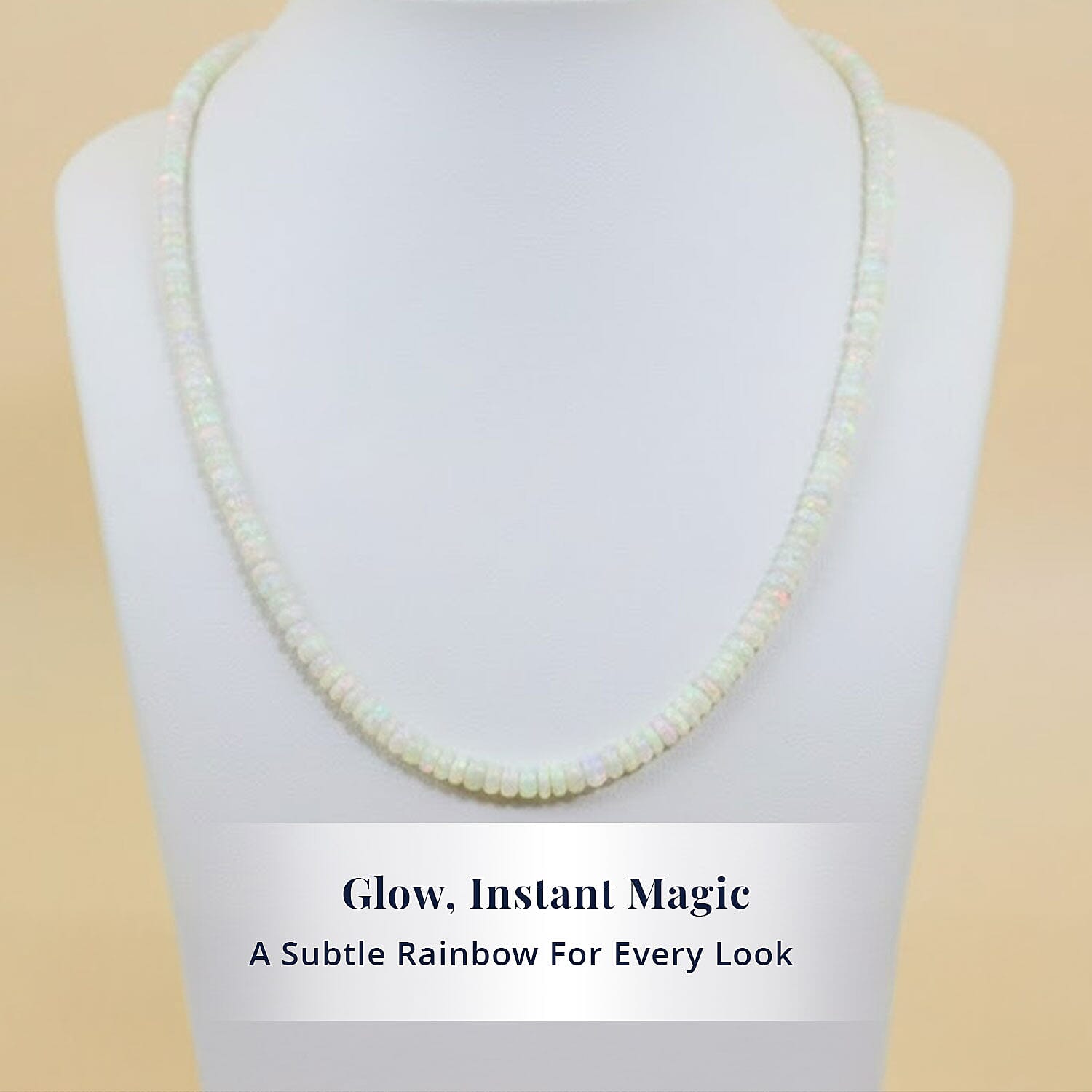  D'Joy Premium Ethiopian Welo Opal 50.00 ctw Beaded Graduated Necklace in 18K Vermeil Yellow Gold Over Sterling Silver 18-20 Inches