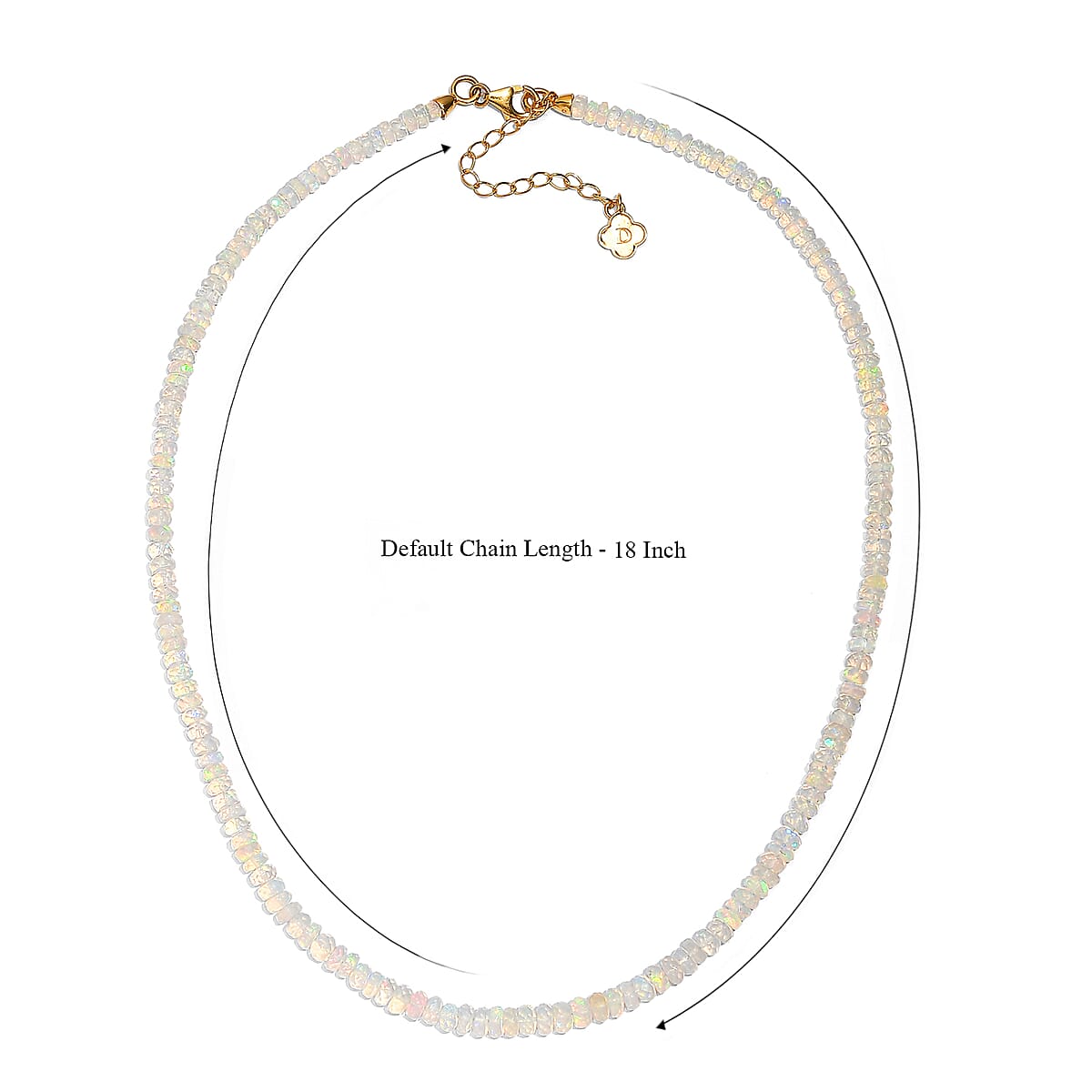 Doorbuster D'Joy Premium Ethiopian Welo Opal 50.00 ctw Beaded Graduated Necklace in 18K Vermeil Yellow Gold Over Sterling Silver 18-20 Inches image number 5