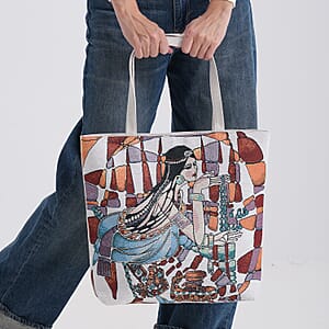 La Marey Multi Color Girl Design Tote Bag