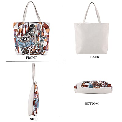 La Marey Multi Color Girl Design Tote Bag