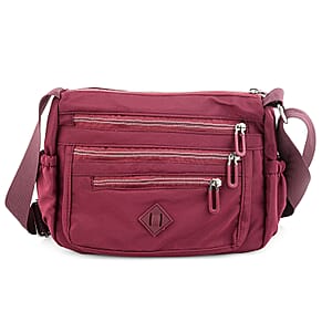 La Marey Dark Purple Nylon Crossbody Bag