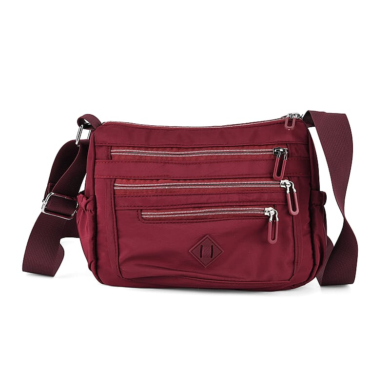 La Marey Dark Purple Nylon Crossbody Bag