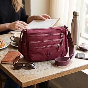 La Marey Dark Purple Nylon Crossbody Bag