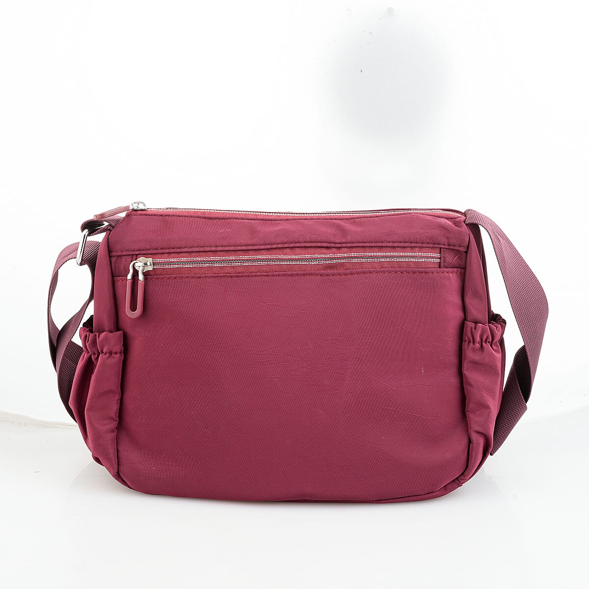 La Marey Dark Purple Nylon Crossbody Bag image number 2
