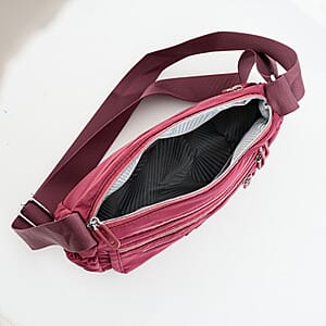 La Marey Dark Purple Nylon Crossbody Bag