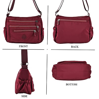 La Marey Dark Purple Nylon Crossbody Bag
