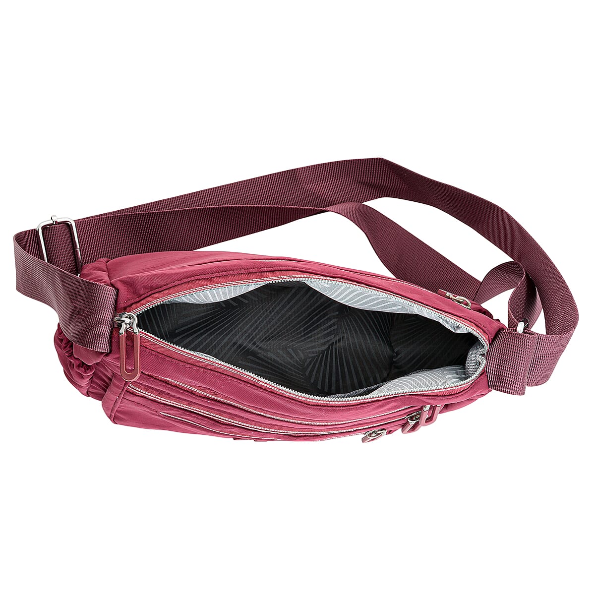 La Marey Dark Purple Nylon Crossbody Bag image number 5