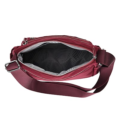 La Marey Dark Purple Nylon Crossbody Bag