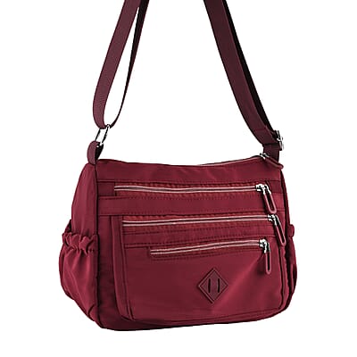 La Marey Dark Purple Nylon Crossbody Bag