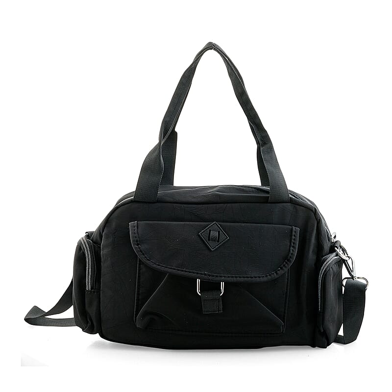 La Marey Black Nylon Crossbody Bag with Shoulder Strap