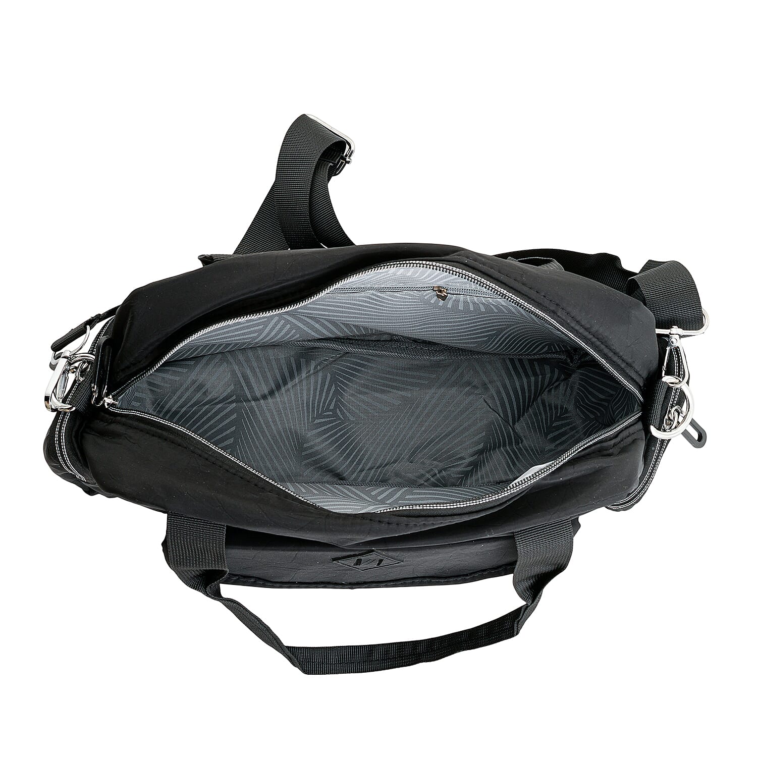 La Marey Black Nylon Crossbody Bag with Shoulder Strap