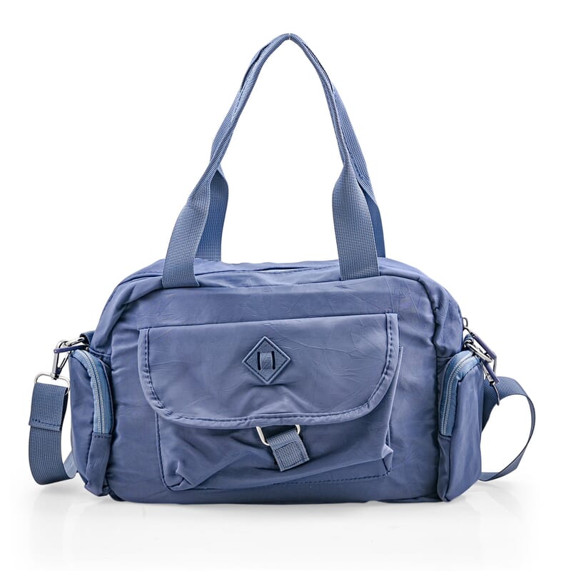 La Marey Blue Nylon Crossbody Bag with Shoulder Strap