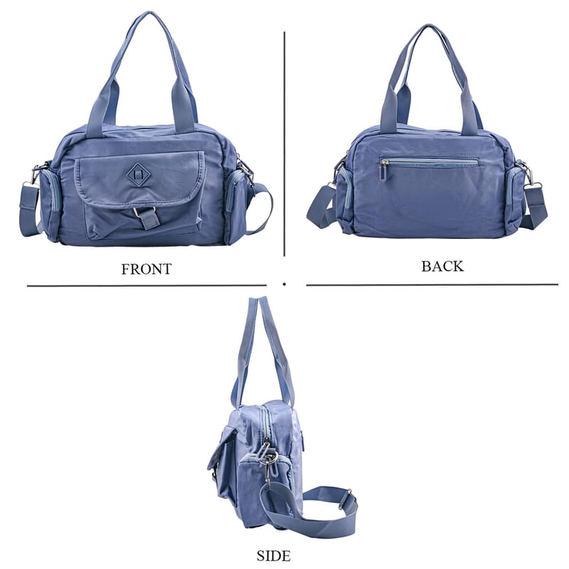 La Marey Blue Nylon Crossbody Bag with Shoulder Strap
