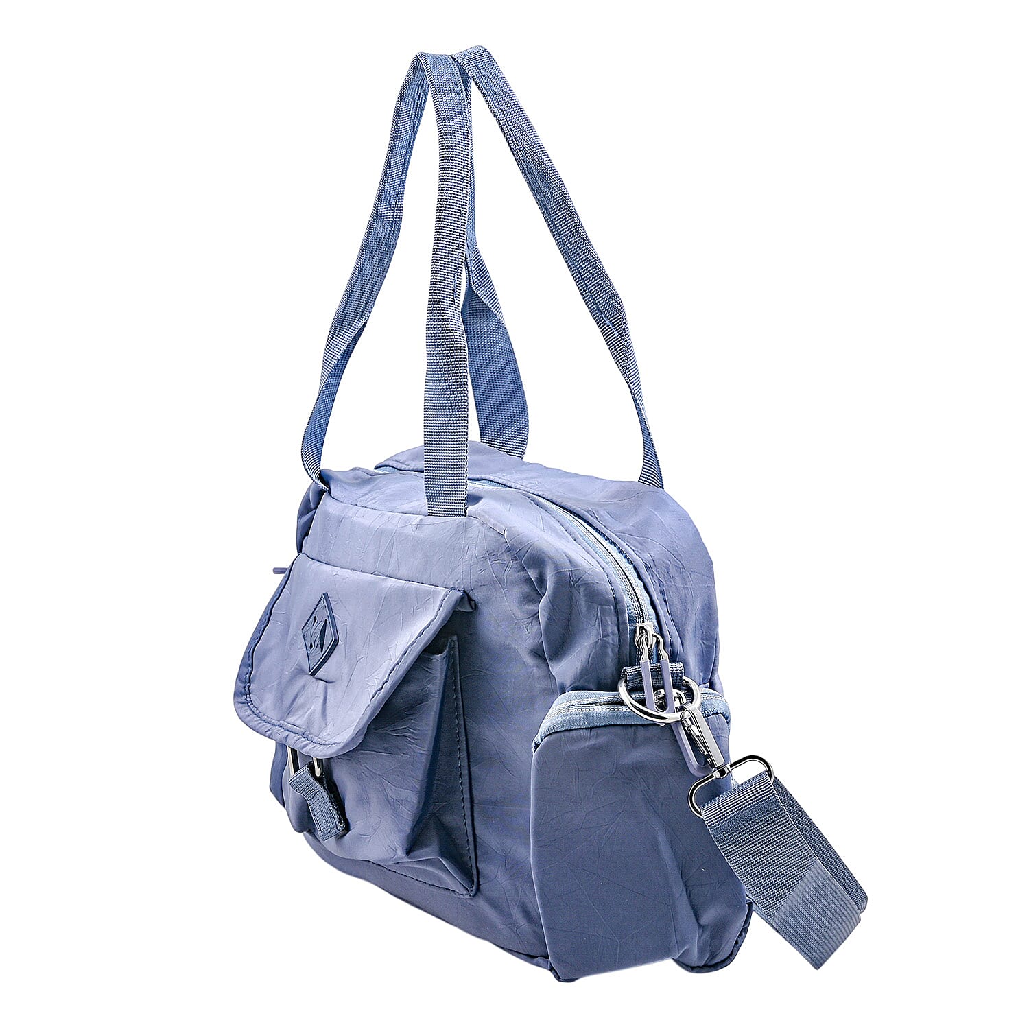 La Marey Blue Nylon Crossbody Bag with Shoulder Strap