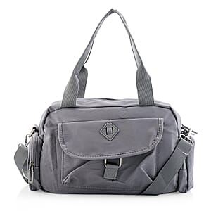 La Marey Gray Nylon Crossbody Bag with Shoulder Strap