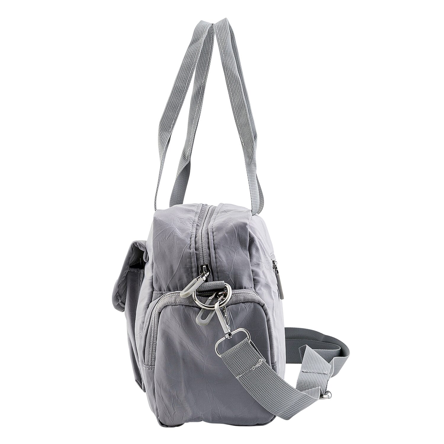 La Marey Gray Nylon Crossbody Bag with Shoulder Strap